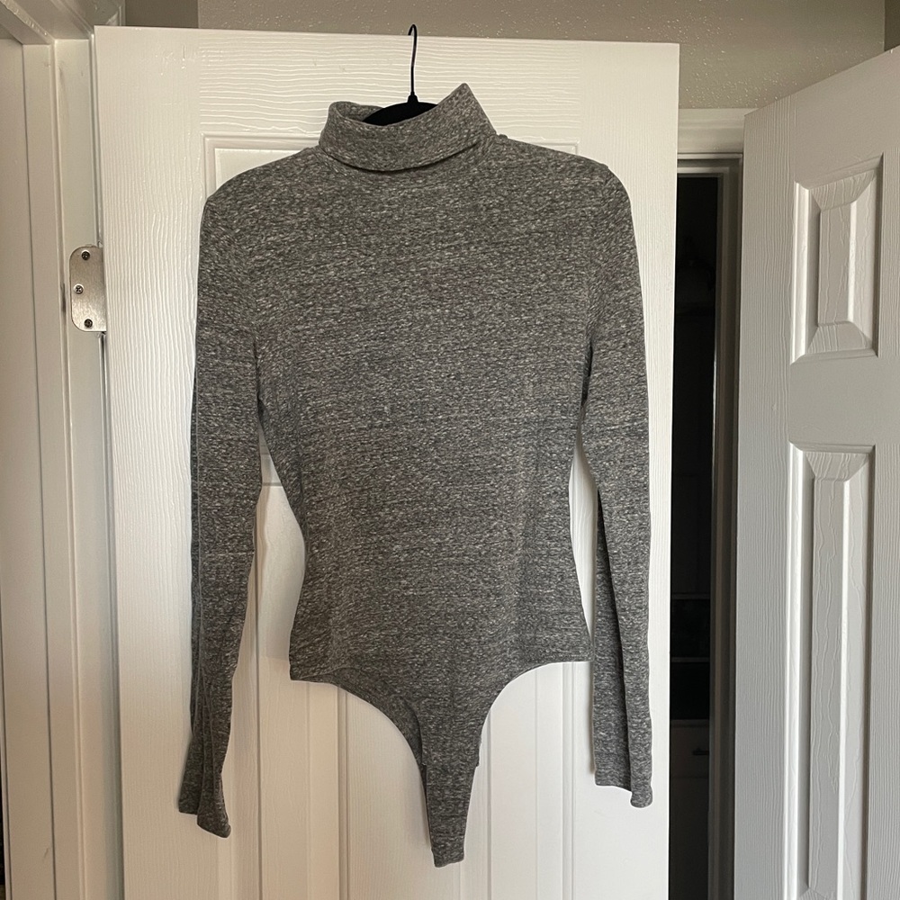 NWT Madewell Turtleneck Bodysuit • Grey Heather